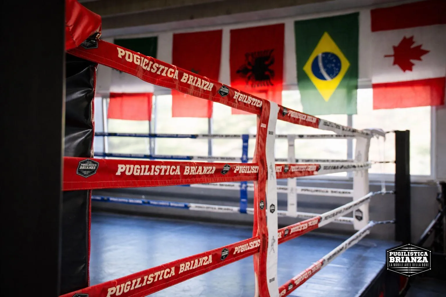 Corde del ring con brand Pugilistica Brianza